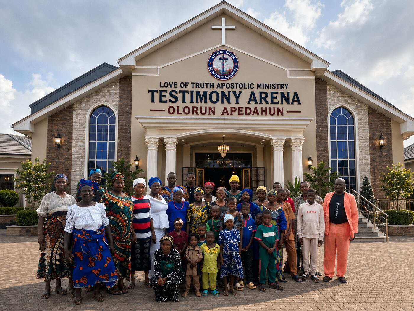 Congregation of Love of Truth Apostolic Ministry gathered outside Testimony Arena